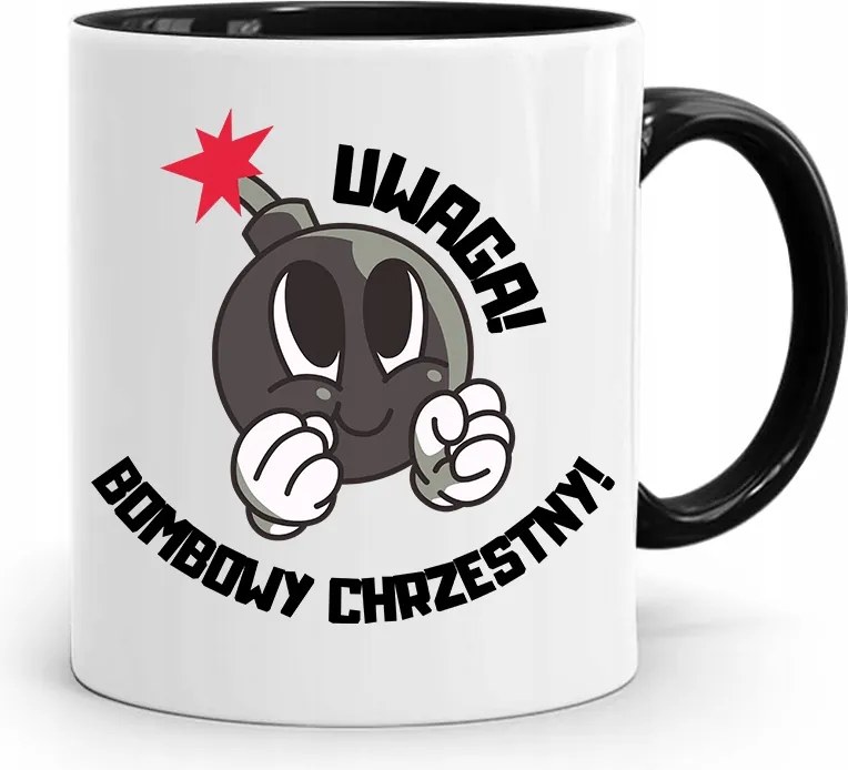 Keresztelői Bögre Fekete Ajándék fényképes nyomattal