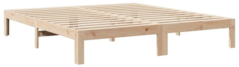 családi ágykeret matrac nélkül 270x200 cm tömör fa fenyőfa