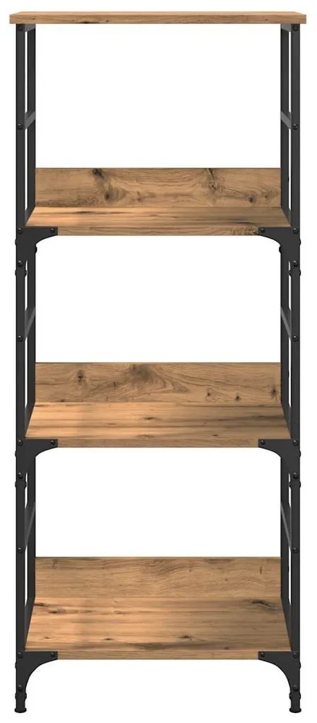 kézműves tölgy színű szerelt fa könyvszekrény 50x33x117,5 cm