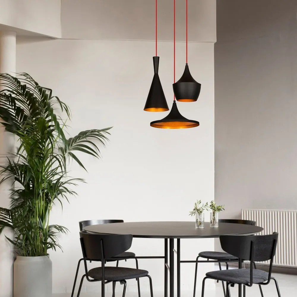 Fekete-rézszínű függőlámpa fém búrával ø 51 cm Elmas – Opviq lights