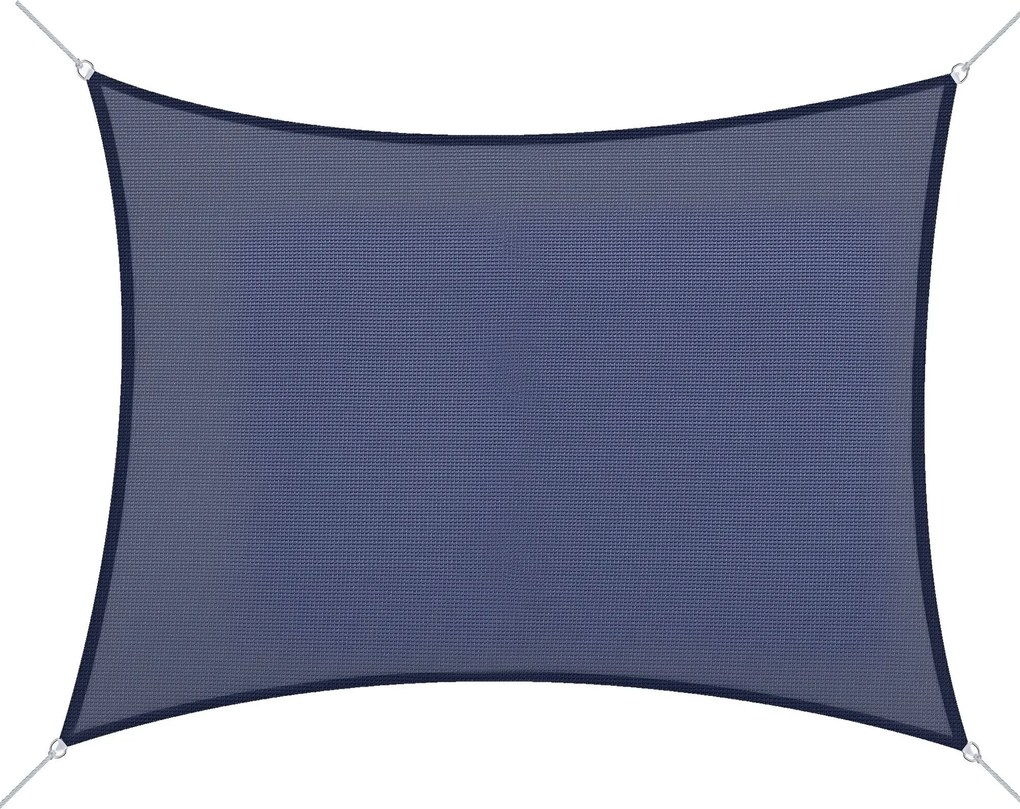Outsunny Téglalap alakú napernyő 4x6 m terasz árnyékoló UV-védő rozsdamentes acél gyűrűkkel és nylon kötelekkel a kerthez | Aosom