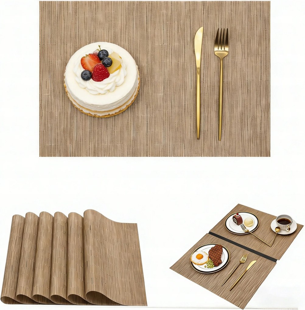 Asztalvédő Alátét khaki matrac Alátét Szett 6db-OS Konyhai Nagy