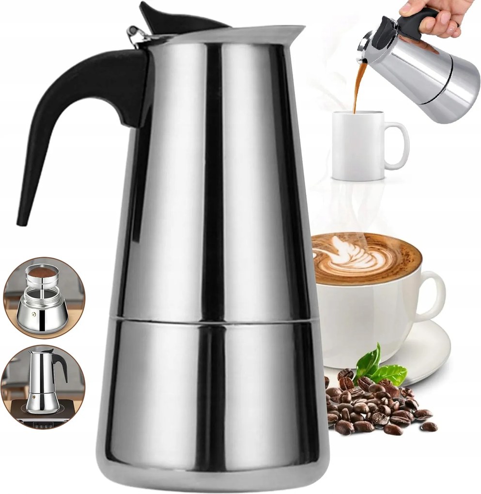 Eszpresszó Kávéfőző, Rozsdamentes, Mokkáskanál Kávéfőző