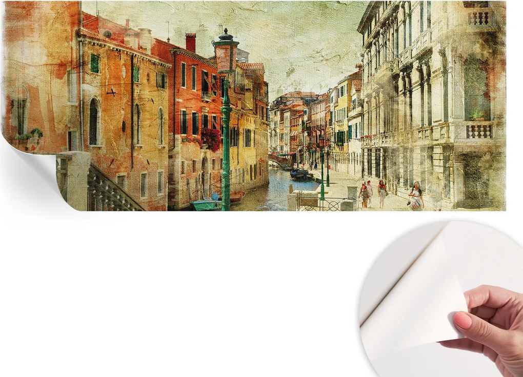 Öntapadós tapéta Divatos 3D fali ragasztóval Városi impresszió 250x104 cm