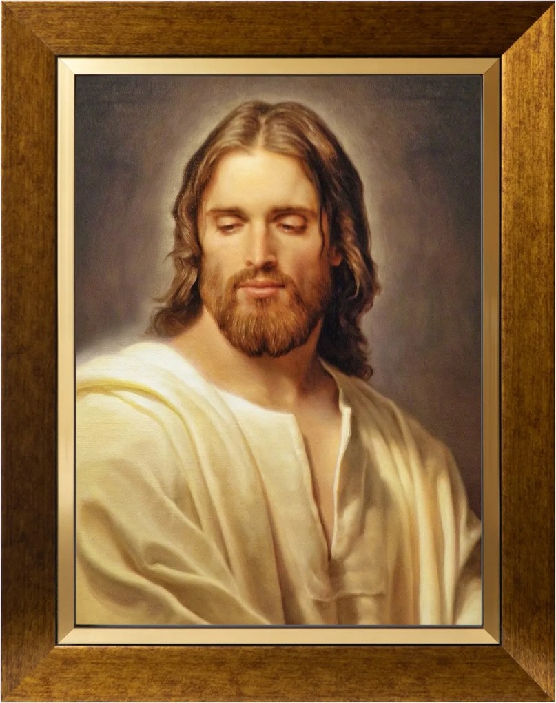 Jézus Krisztus Szakrális Kép Arany Vászon Díszkeret 30X40