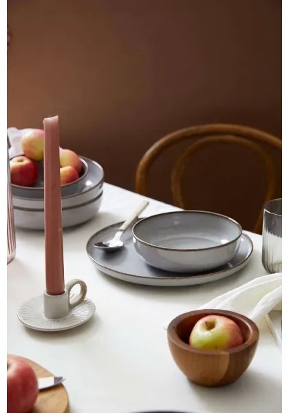 12 darabos étkészlet szürke/porcelán