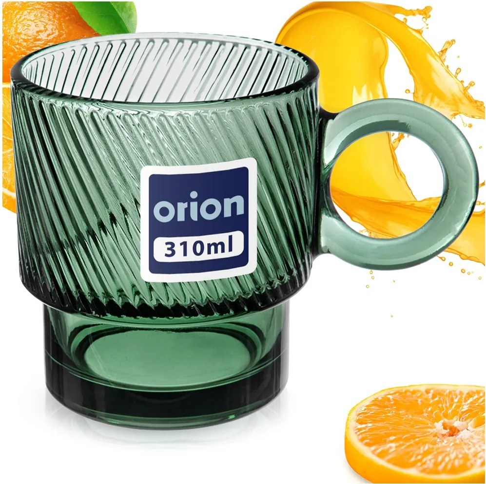 Zöld kávés pohár teás italokhoz, fogantyúval 300 ml