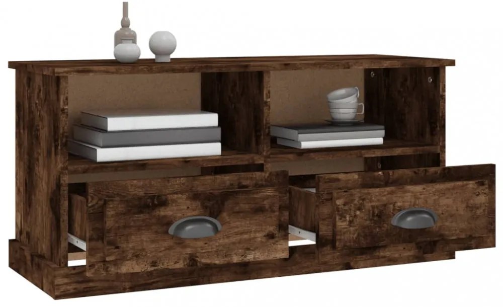 füstös tölgy színű szerelt fa TV-szekrény 93x35,5x45 cm