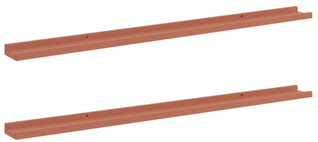 vidaXL Falpolc polcokkal tárolóval 2 pcs Piros 115 x 9 x 3 cm Faanyag