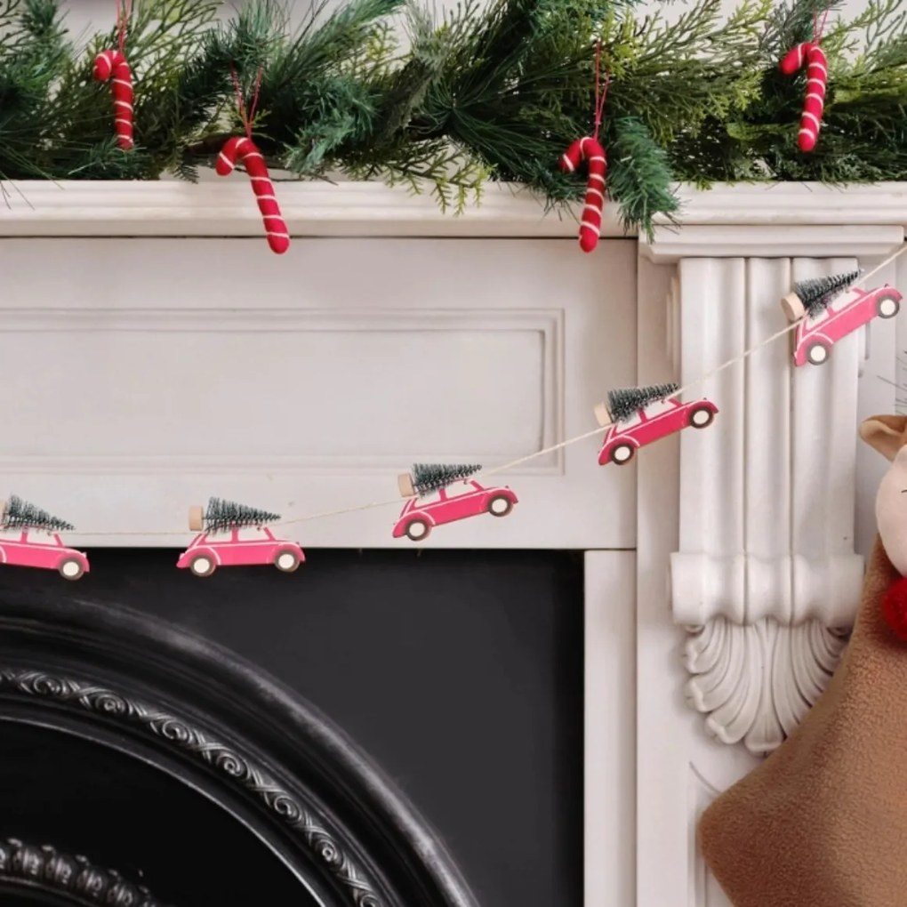 Karácsonyi fa girland WINTER CARS, 1,5 m