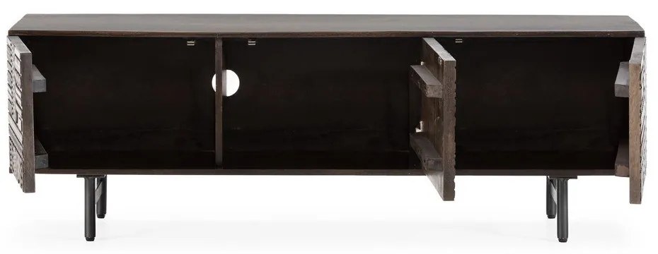 Sötétbarna mangófa TV-állvány 145x48x40 cm Kalai – MOME