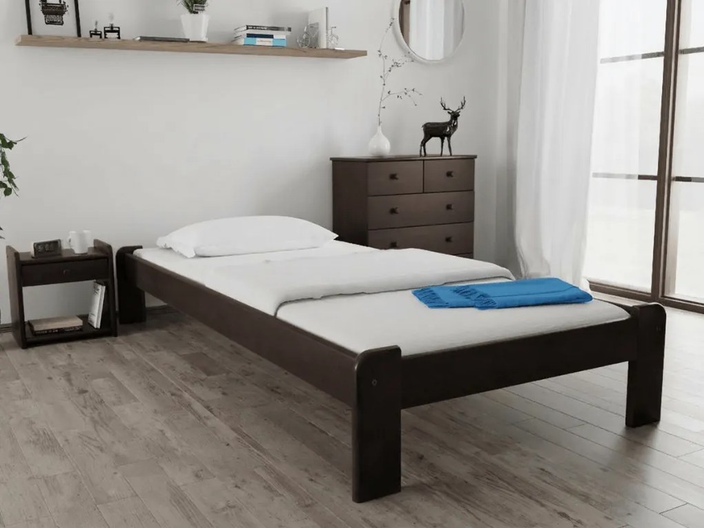 ADA ágy 90x200 cm, diófa Ágyrács: Lamellás ágyrács, Matrac: Sommera 18 cm matrac