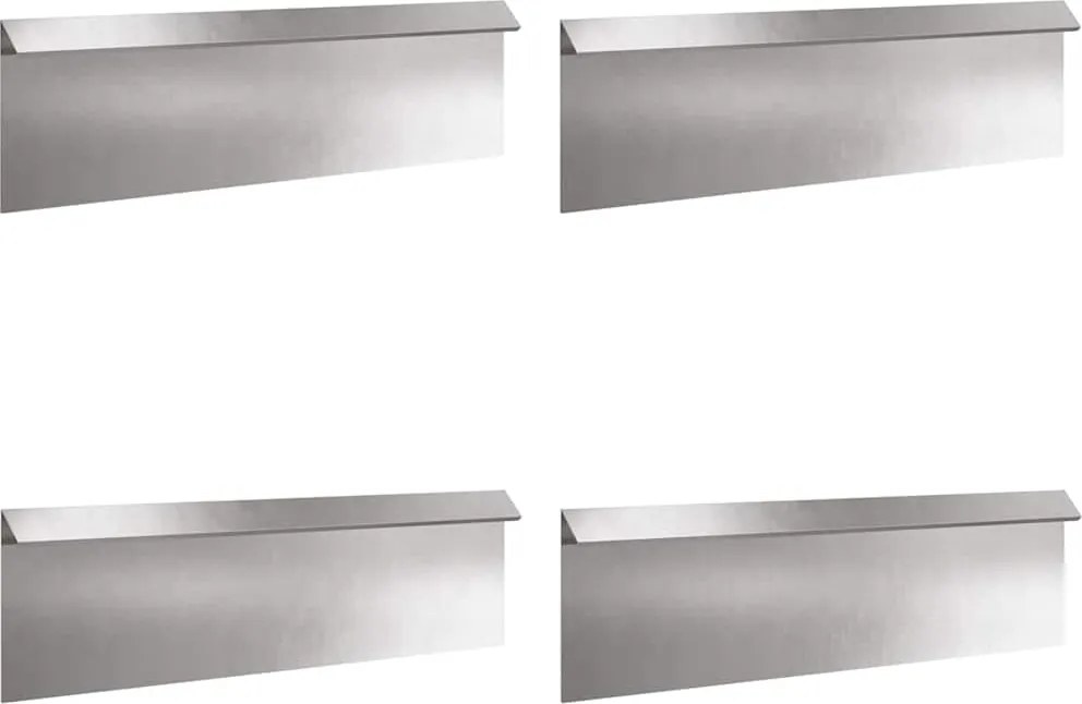 vidaXL Csiga kerítés 4 pcs Ezüst 100 x 3,5 x 25 cm Rozsdamentes acél