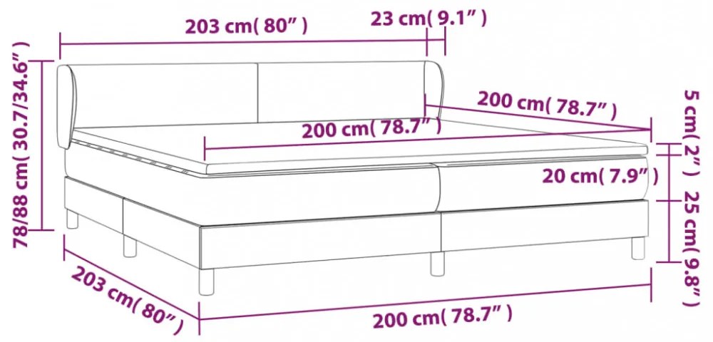 fehér műbőr rugós ágy matraccal 200 x 200 cm