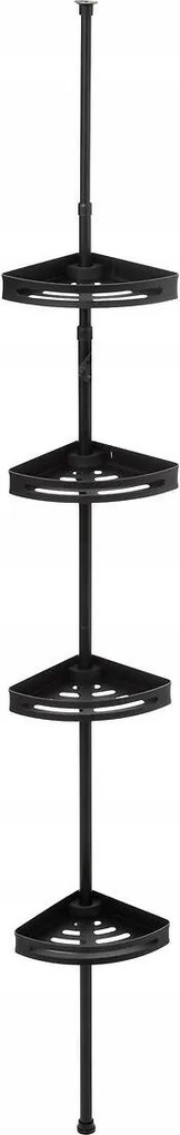 Teleszkópos Zuhanypolc Fekete Alumínium 4 Szintes 180 240 cm