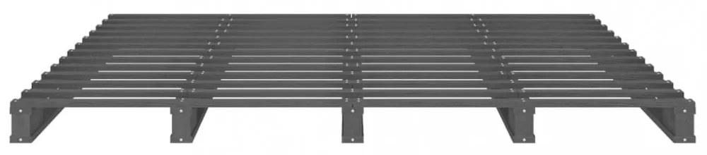 szürke tömör fenyőfa raklapágy 150 x 200 cm (King Size)