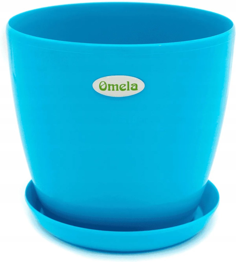 Műanyag virágtartó kaspó állvánnyal világoskék 16cm