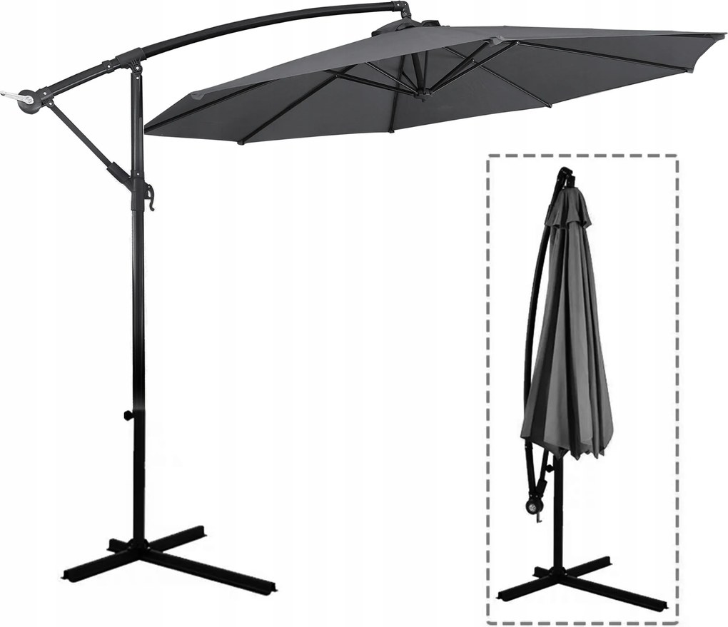 Napernyő karral szürke 300 x 250 cm