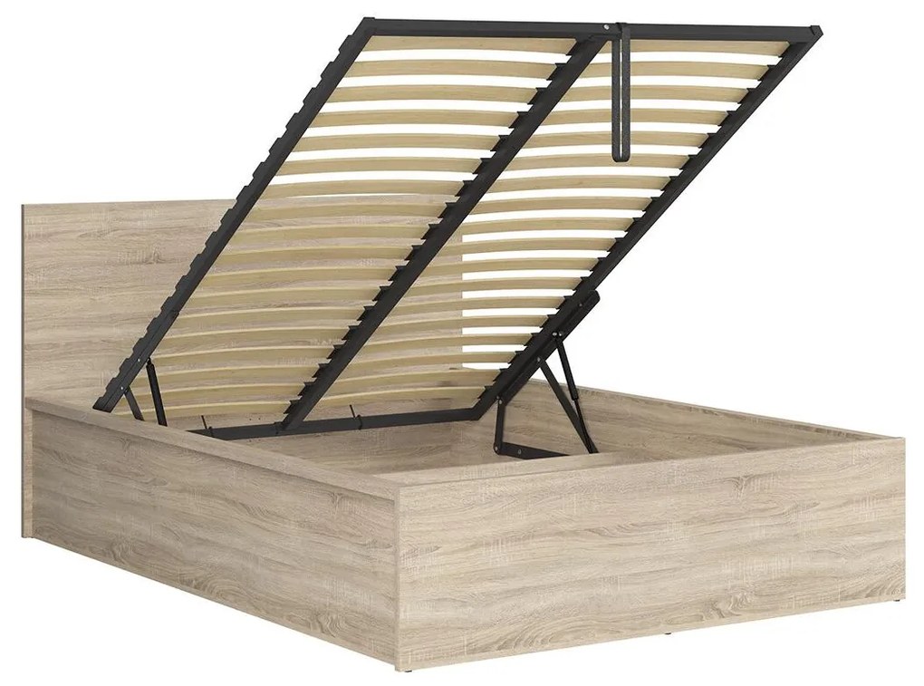 Franciaágy 140 cm Tetrix 8 (szonoma tölgy) (ágyráccsal) (tárolóhellyel). 1098489
