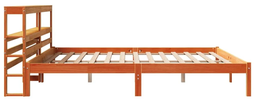 vidaXL viaszbarna tömör fenyőfa ágykeret fejtámlával 180 x 200 cm