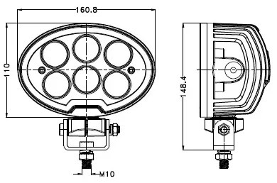 LED Autós spotlámpa BLACK LED/60W/10-30V IP69 5700K ovális