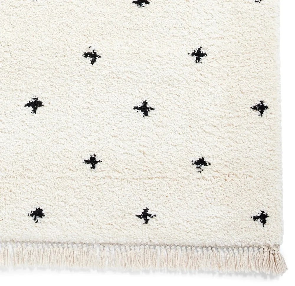 Boho Dots fehér-fekete szőnyeg, 120 x 170 cm - Think Rugs