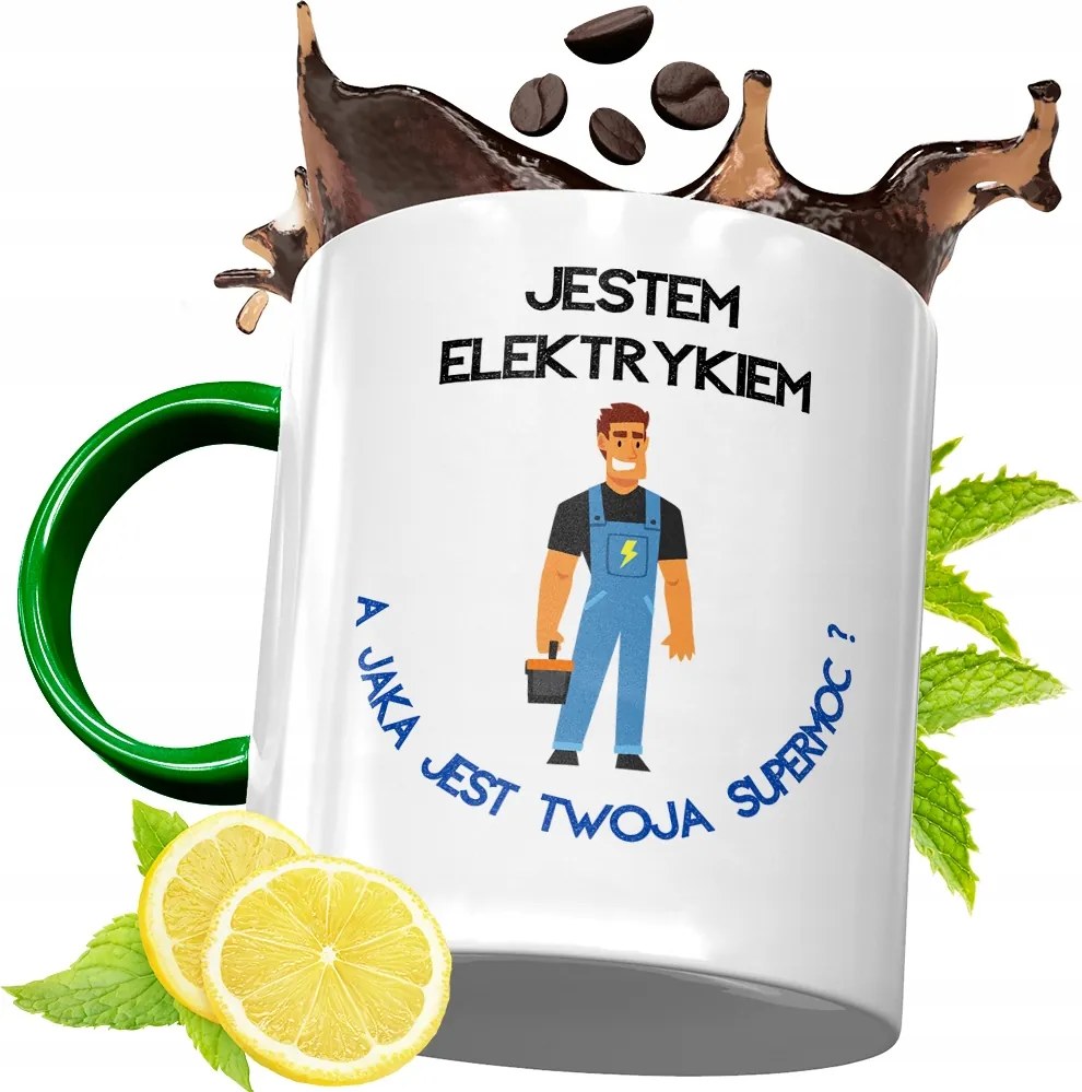 Zöld Bögre Villanyszerelőnek Születésnapi Ajándék fényképes nyomtatással