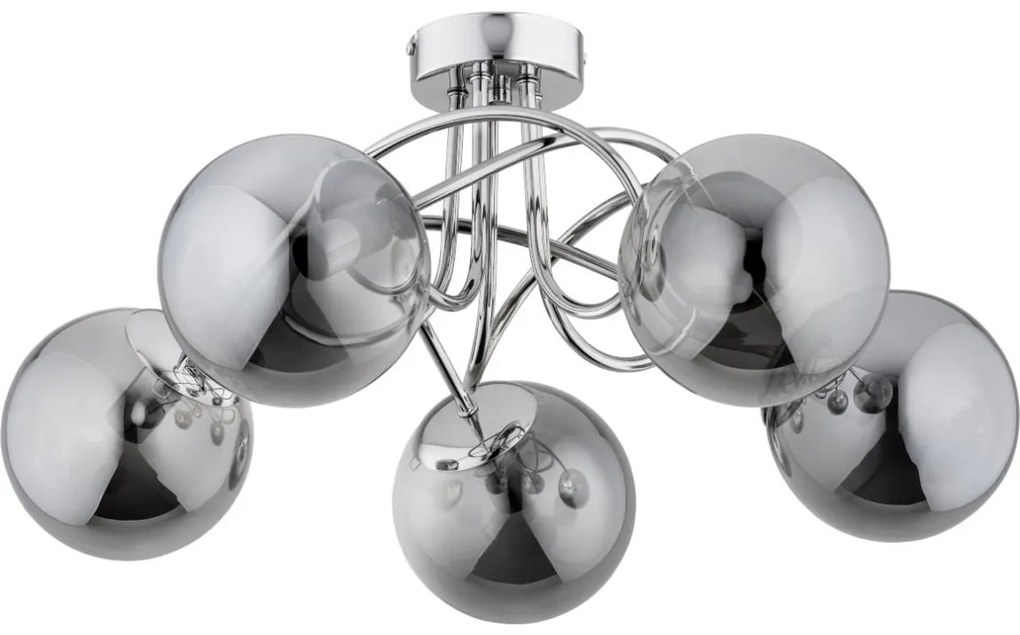 Felületre szerelhető csillár BANKO 5xE14/10W/230V fényezett króm