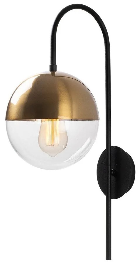 Fekete-aranyszínű fali lámpa ø 20 cm Bastos – Opviq lights
