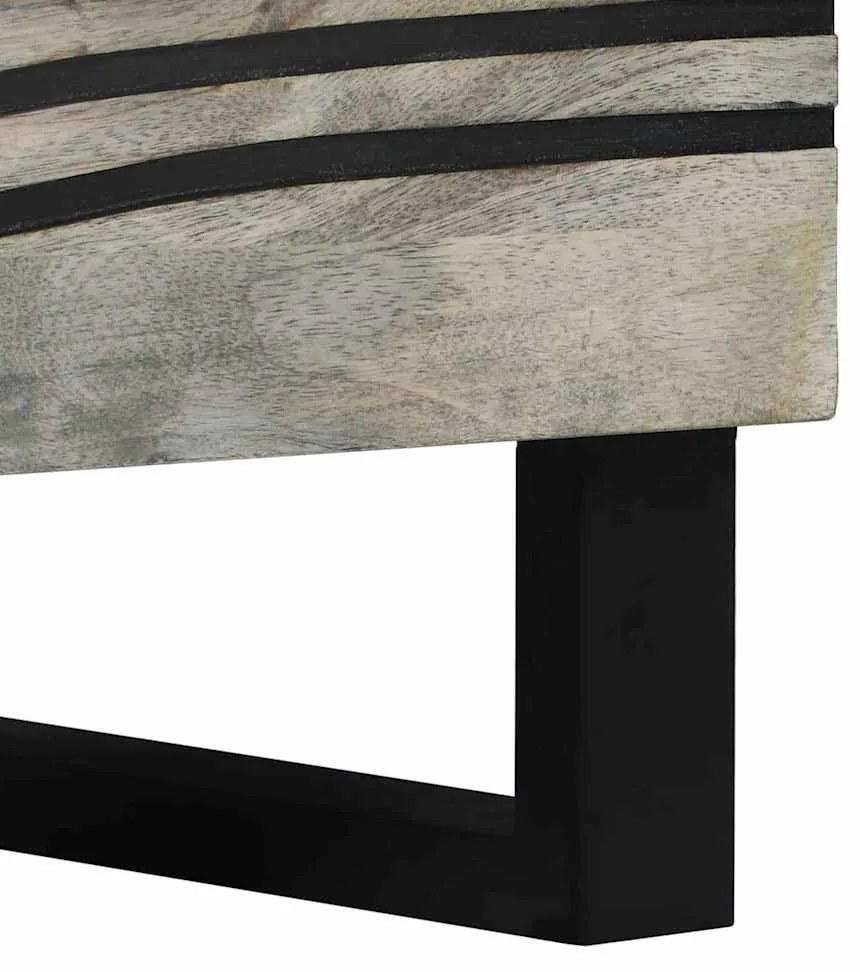 vidaXL Éjjeliszekrény Fehér és fekete 50 x 33 x 62 cm Tömör akácfa