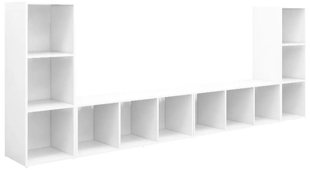 4 db fehér szerelt fa TV-szekrény 107 x 35 x 37 cm