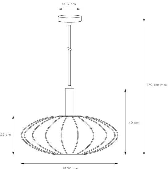 Lucide 03447/52/38 - Csillár zsinóron CORINA 1xE27/40W/230V átm. 50 cm krémes