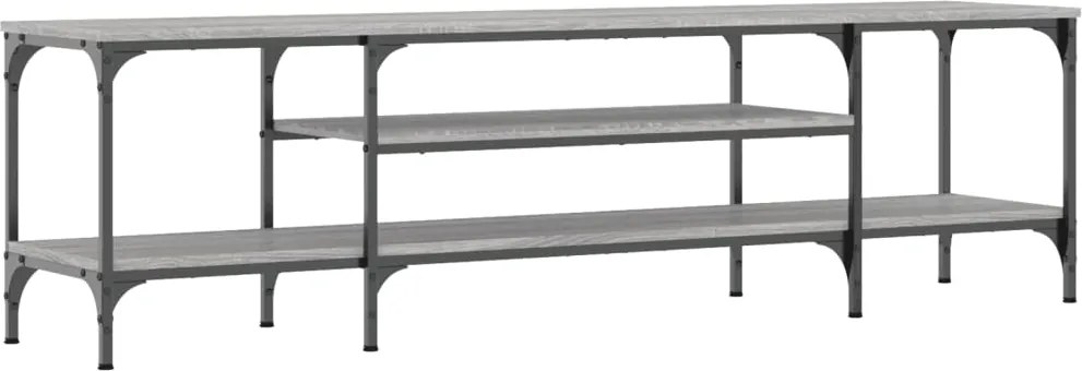 vidaXL szürke sonoma színű szerelt fa és vas TV-szekrény 161x35x45 cm