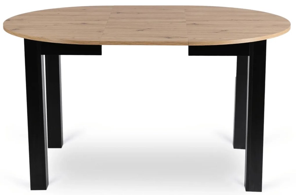 Étkezőszett HARRY asztal 102–142 cm artisan tölgy/fekete + 6 ROBIN 2 szék szürke