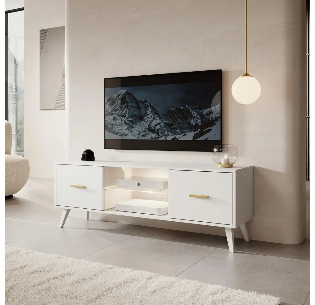 Tv szekrény/asztal Savoi I (világítással) (fehér). 1098955
