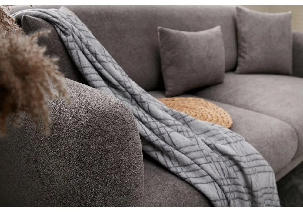 Szürke sarokkanapé (bal oldali-heverő résszel) Simena – Balcab Home