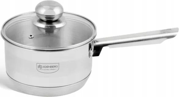 Ezüst Színű Rozsdamentes Acél Lábas Fedővel 1,5L/16CM Edenberg