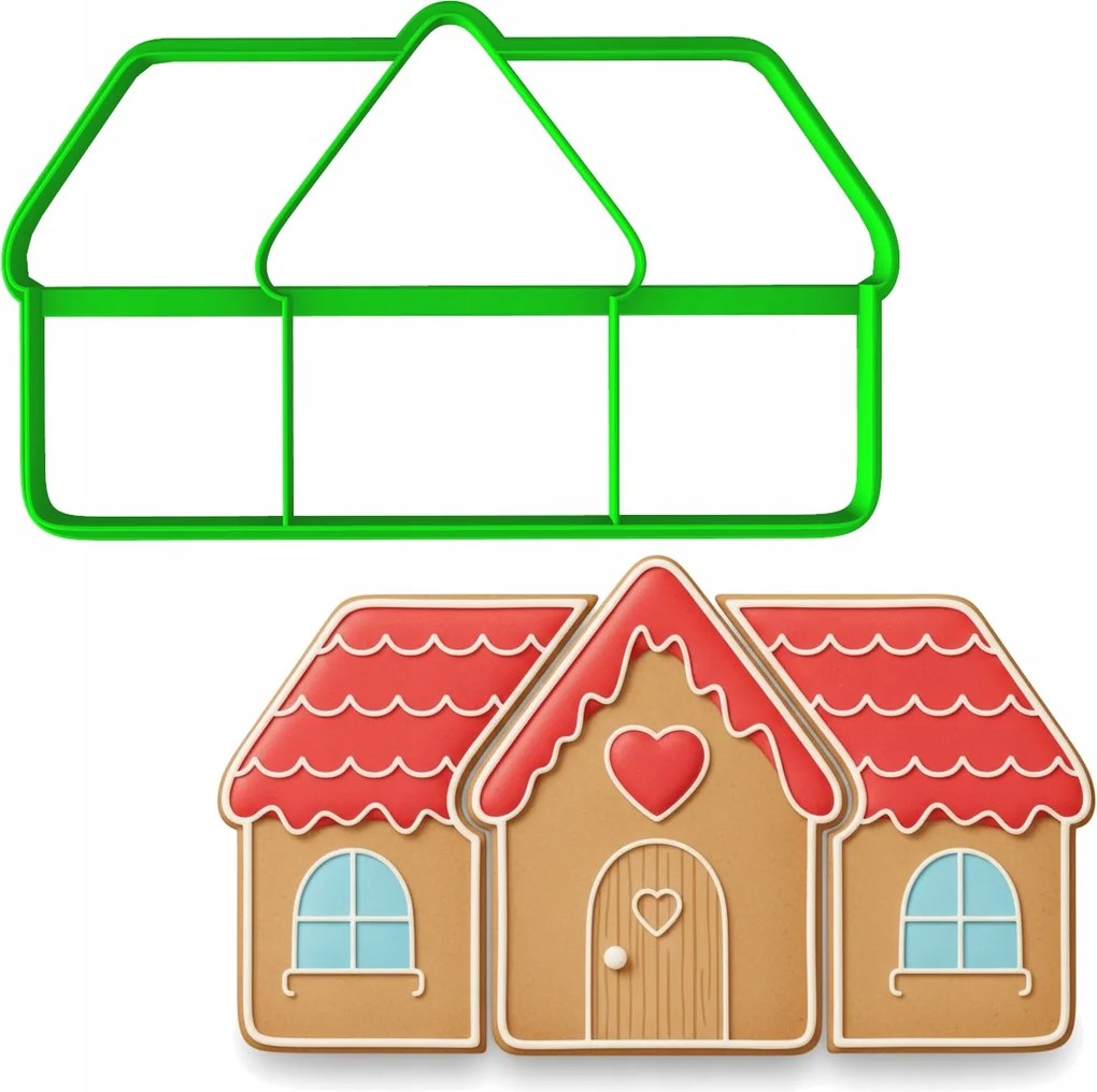 Karácsonyi Forma Karácsonyi házikó 3 db 14cm