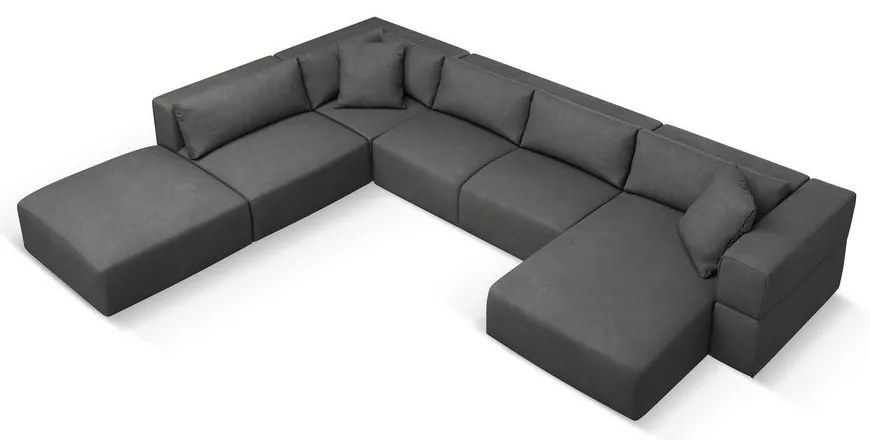 Sötétszürke sarokkanapé (bal oldali-"U" alakú) Esther – Milo Casa