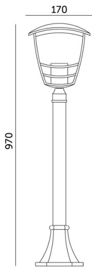 Kültéri lámpa TEVIO 1xE27/60W/230V IP54 97 cm fekete