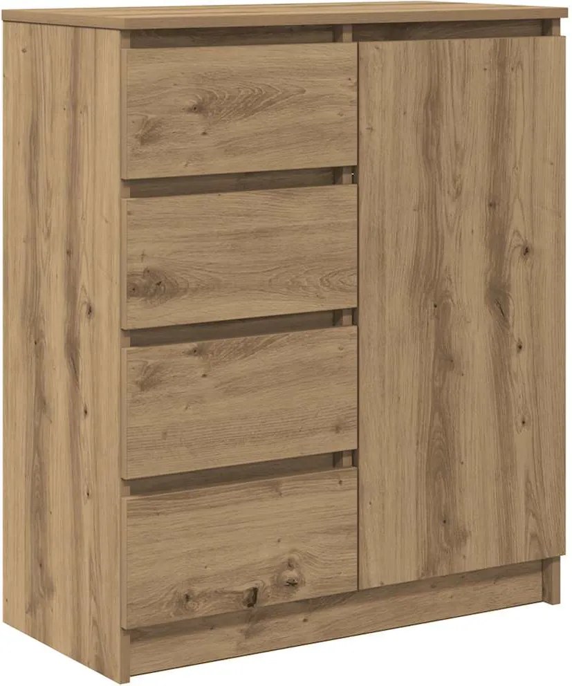 vidaXL kézműves tölgy szerelt fa tálalószekrény fiókos 71x35x84 cm