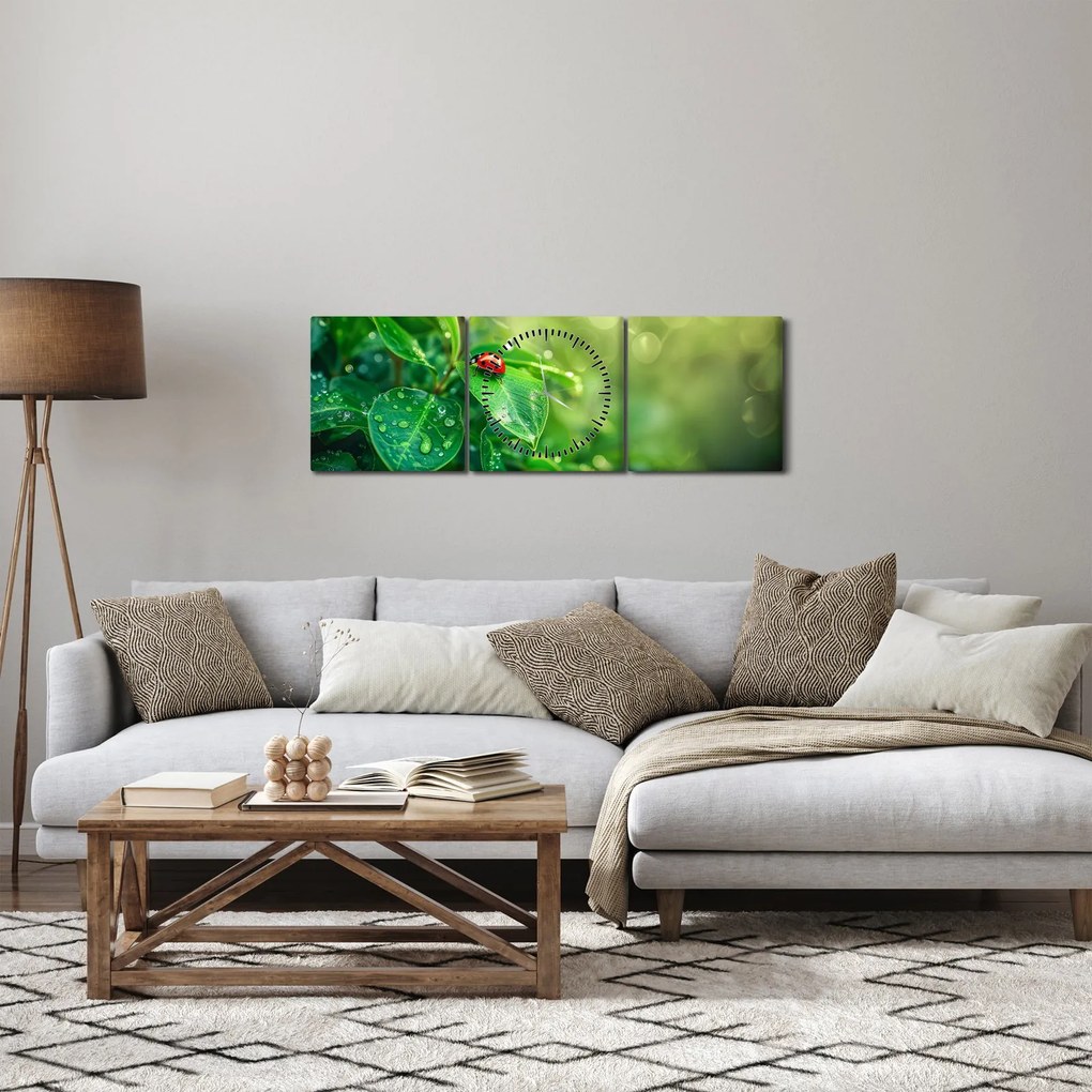 Kép - Katicabogár (órával) (90x30 cm)