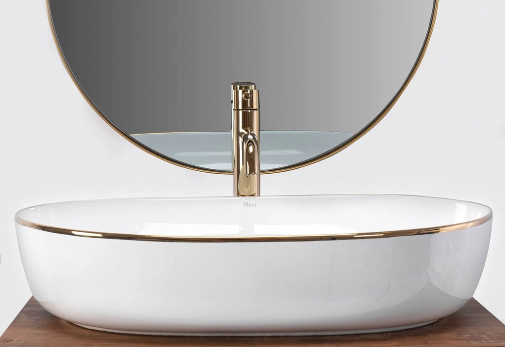 Pultos mosdó Rea CLEO White Gold Edge