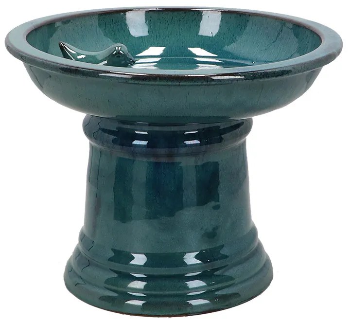 Kerámia madáritató és etető állvány, kék, 29 cm átmérőjű