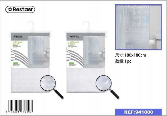 Átlátszó Zuhanyfüggöny 180x180cm