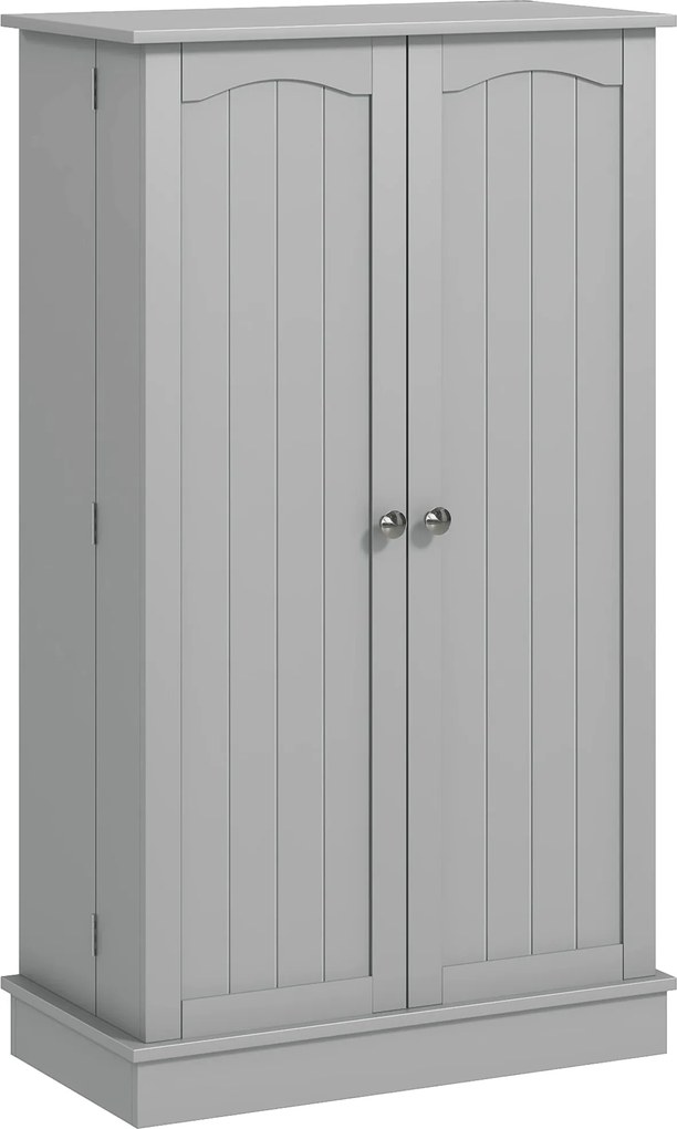 HOMCOM Modern Konyhai Szekrény Buffet Tárolószekrény, Állítható Polcokkal és 12 Fűszertartóval, Ételkamra Étkezőbe, Nappaliba, 60 x 30 x 104 cm, Szürk