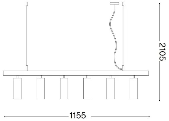 Ideal Lux - LED Csillár zsinóron DYNAMITE 6xGU10/7W/230V CRI 90 fehér