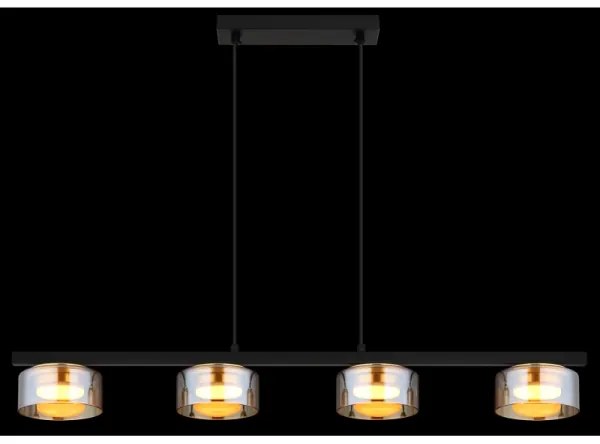 Globo 16055-4HG - LED Csillár zsinóron HIGGINS 4xGX53/6W/230V füstös/barna