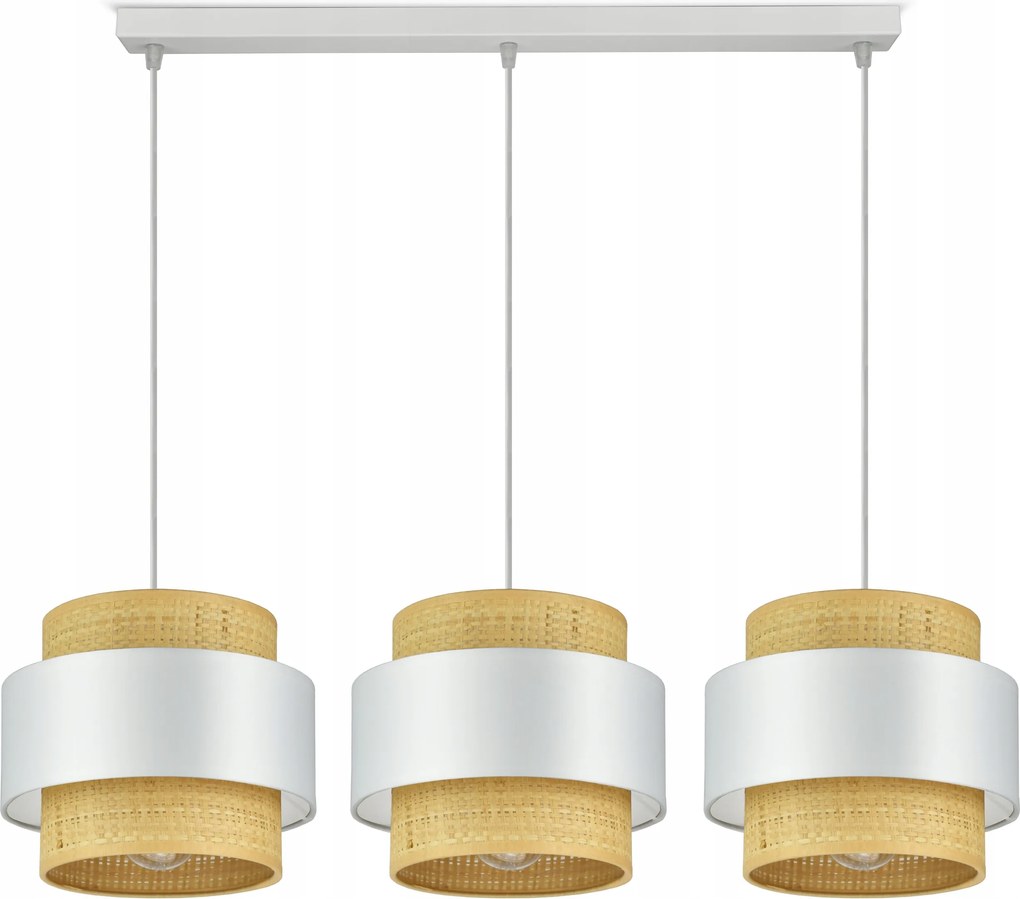 Mennyezeti lámpa Csillár Fehér Rattan BZ3 Kleo Led