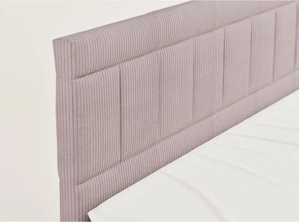 Lila ágyneműtartós boxspring ágy 200x200 cm Caya – Maison de Rêve